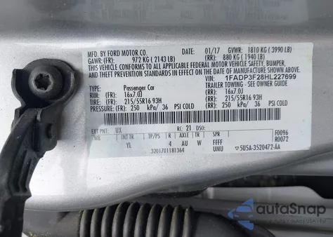 2017 Ford Focus Se from USA, damaged, VIN 1FADP3F28HL227699